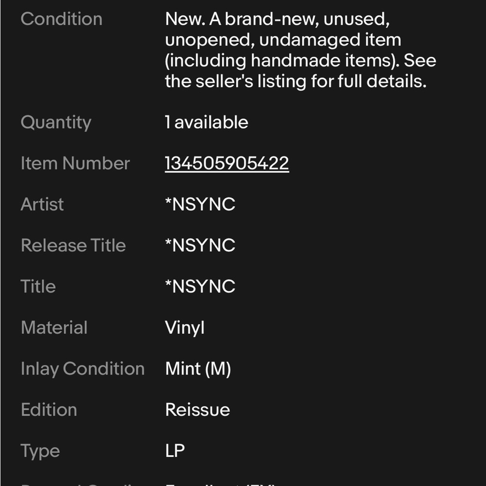 *NSYNC 25th anniversary vinyl - Picture 2 of 2